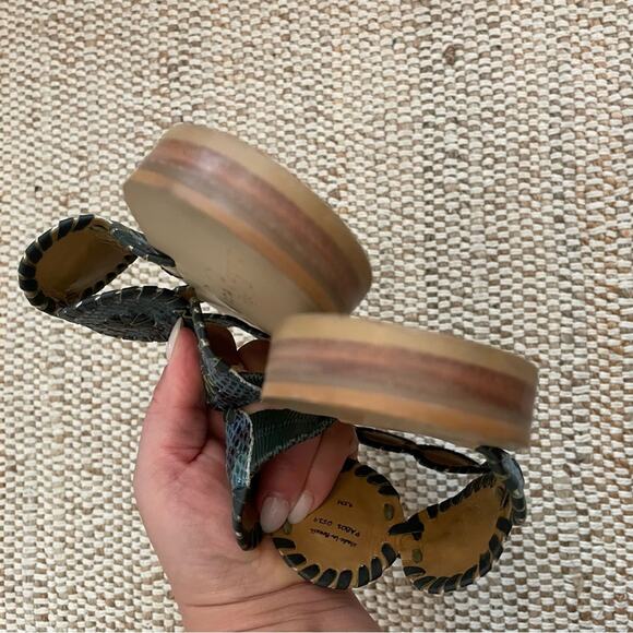 Jack Rogers Lauren Snake Print Sandals - Picture 8 of 9